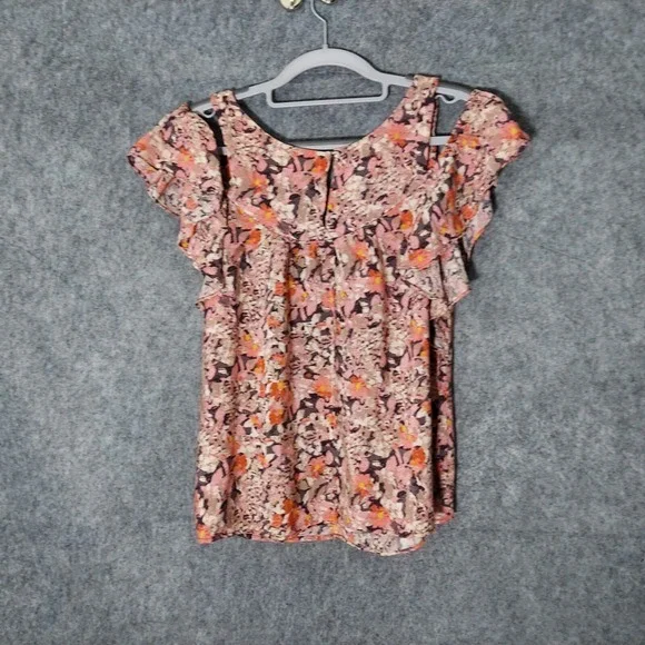 Maeve Top S Cold Shoulder Ruffle Dainty‎ Floral  Lightweight Cottage Boho Garden - Picture 6 of 16